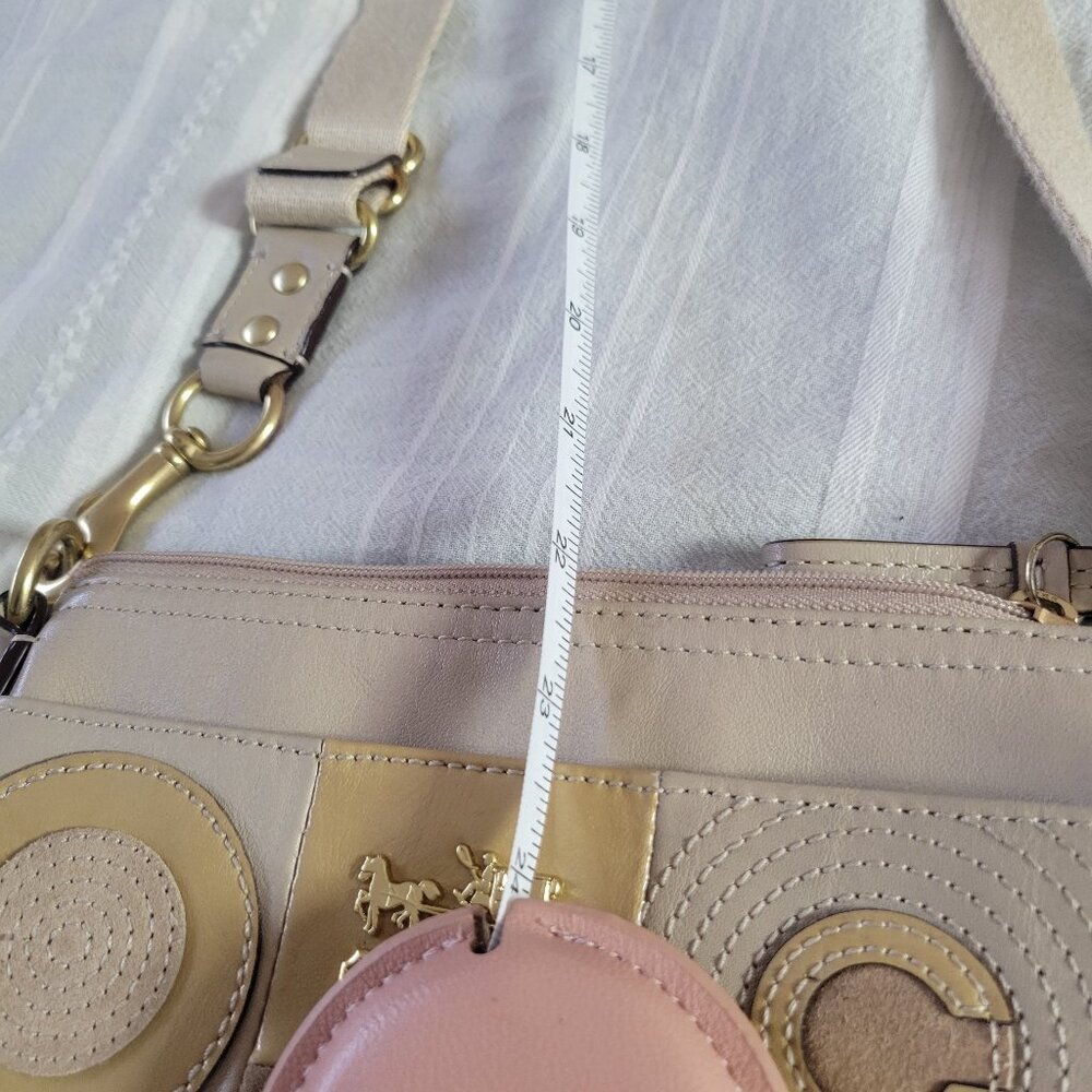 Authentic Coach Op Art Patchwork Leather Swingpac… - image 5